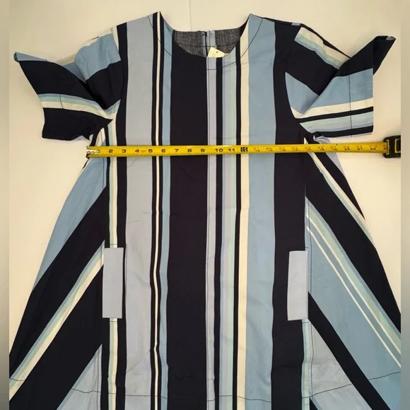 Anthropologie ‘The Emmy’ Short-Sleeve Swing Mini Dress by Maeve - Blue XS - Picture 7 of 10